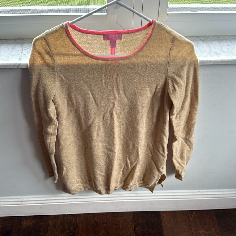 Lilly Pulitzer cashmere camel sweater